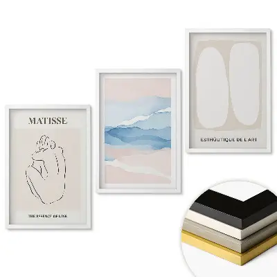 Set tablouri living Forme abstracte și culori delicate