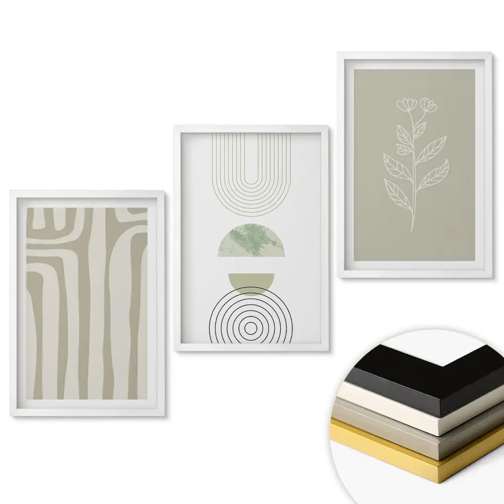 Set de tablouri pentru living cu motive abstracte în culori discrete