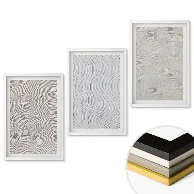 Set 3 tablouri living Modele abstracte de linii și texturi