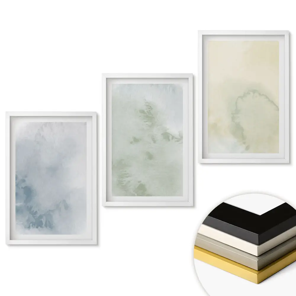 Set tablouri pentru living cu peisaje abstracte în nuanțe pastelate