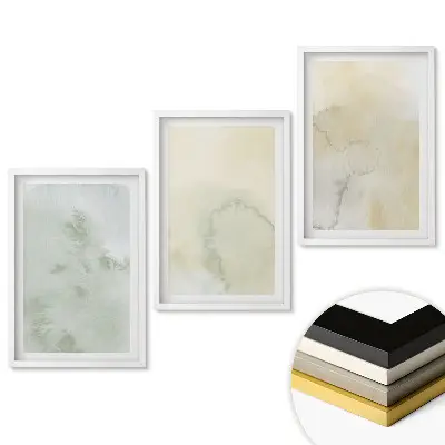 Set tablouri living Acuarele abstracte în culori estompate