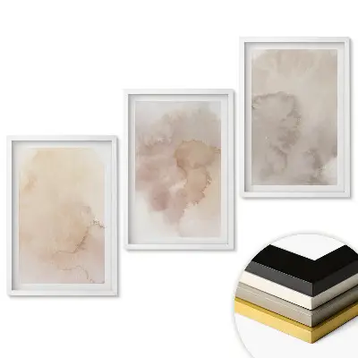 Set 3 tablouri living Nuanțe abstracte în tonuri delicate