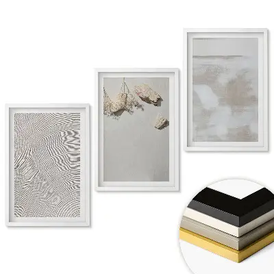Set 3 tablouri living Modele moderne pe un fundal neutru