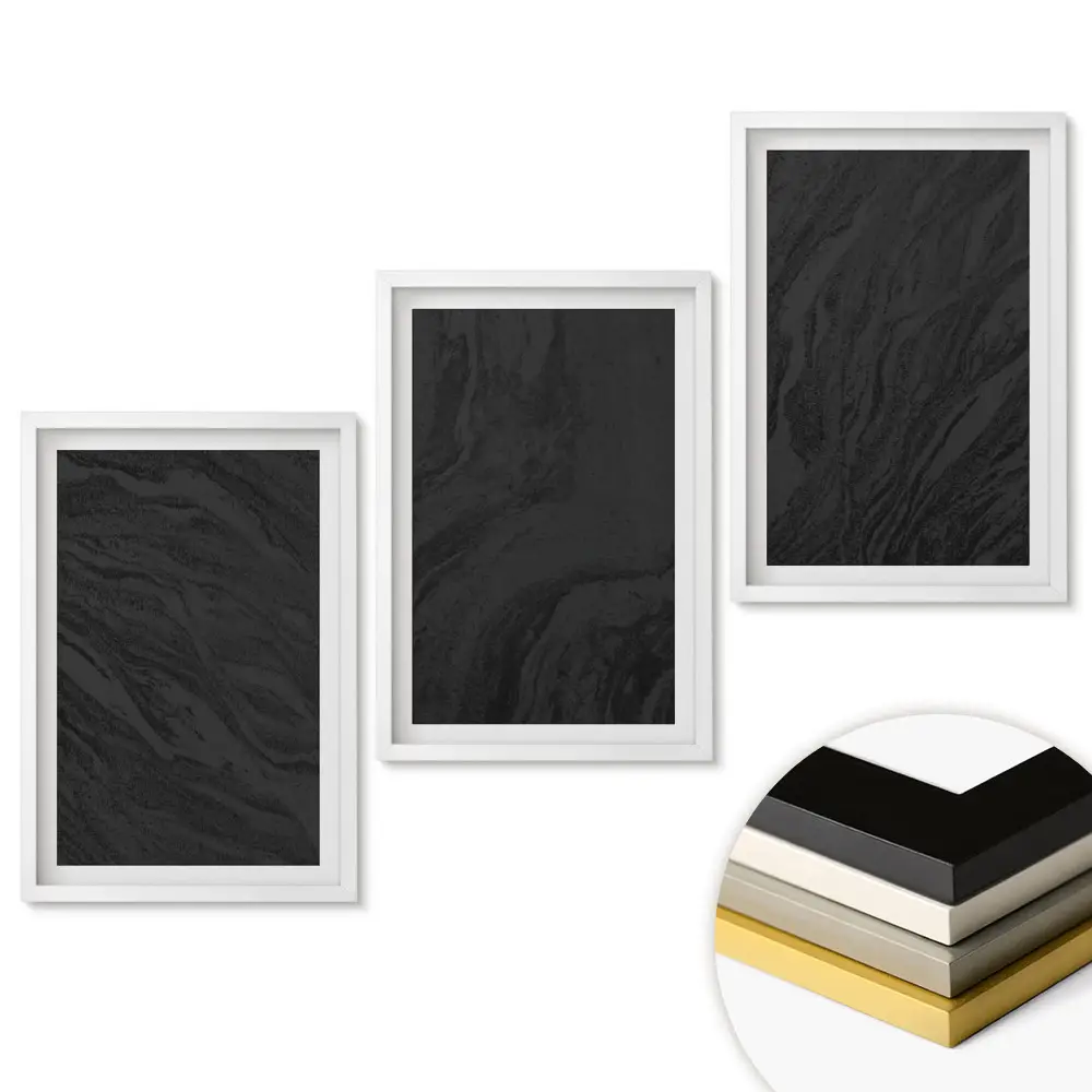 Set de tablouri pentru living cu fundal negru minimalist