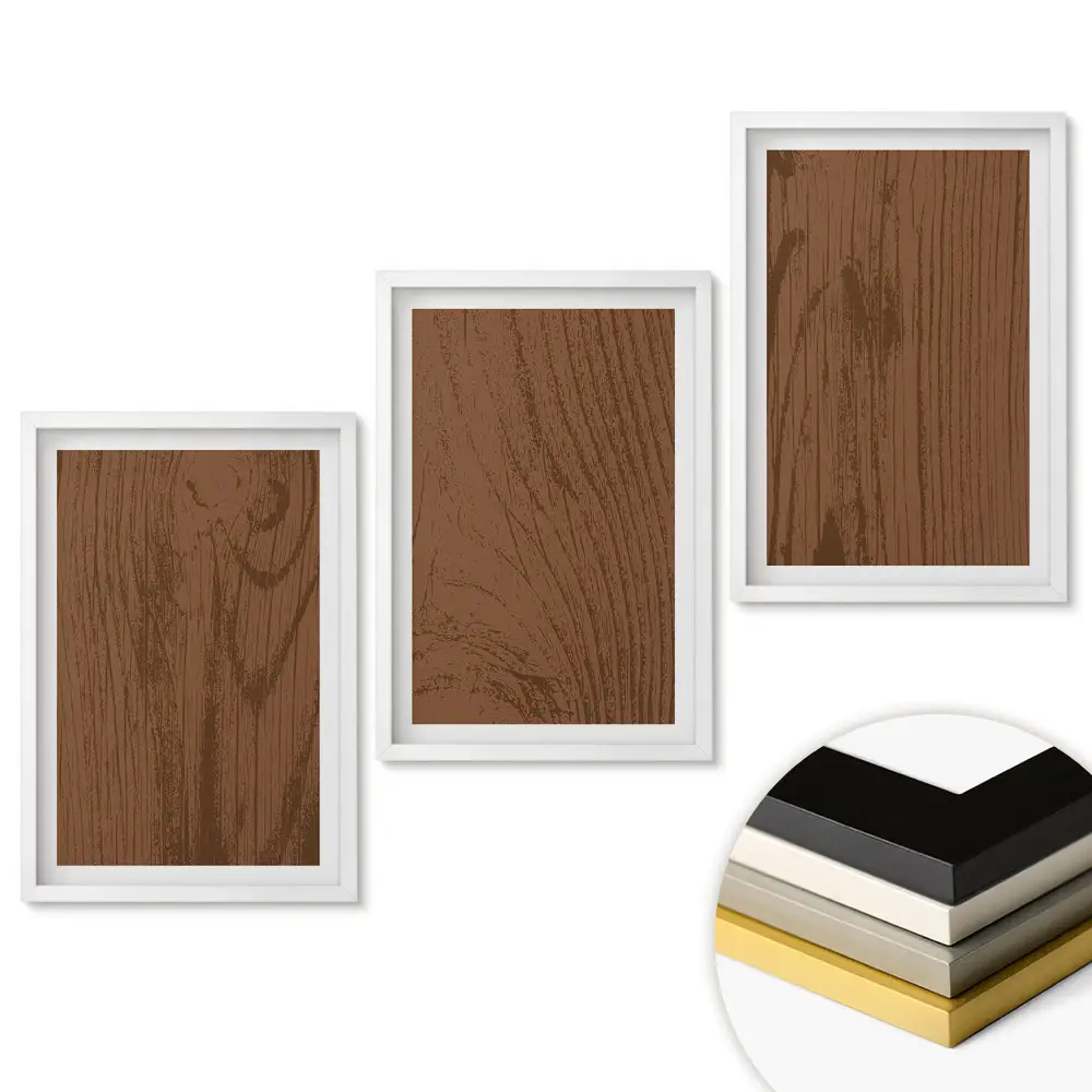 Set tablouri living Fundal minimalist în nuanțe de maro