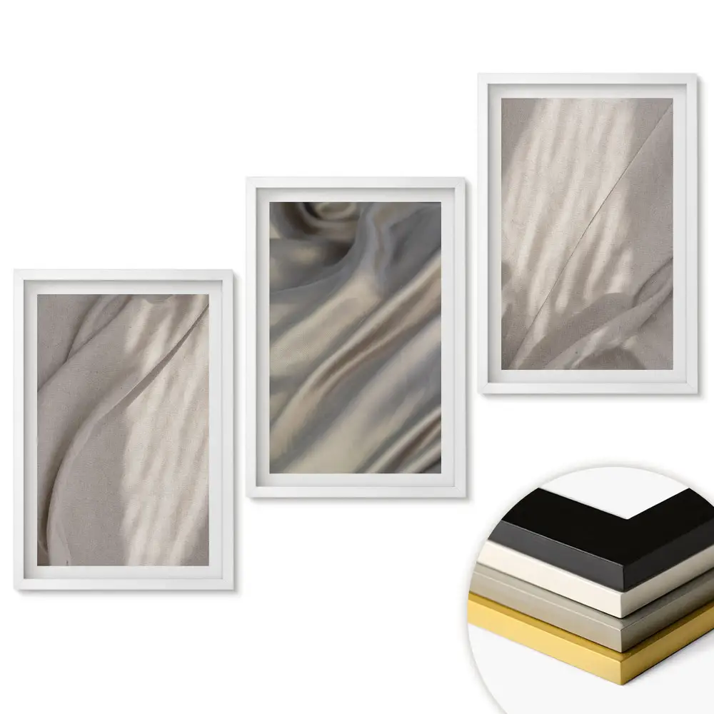 Set 3 tablouri pentru living cu design minimalist din materiale delicate
