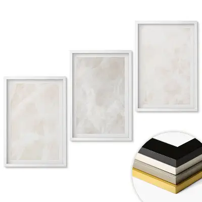 Set 3 tablouri living Fundaluri elegante în nuanțe de alb