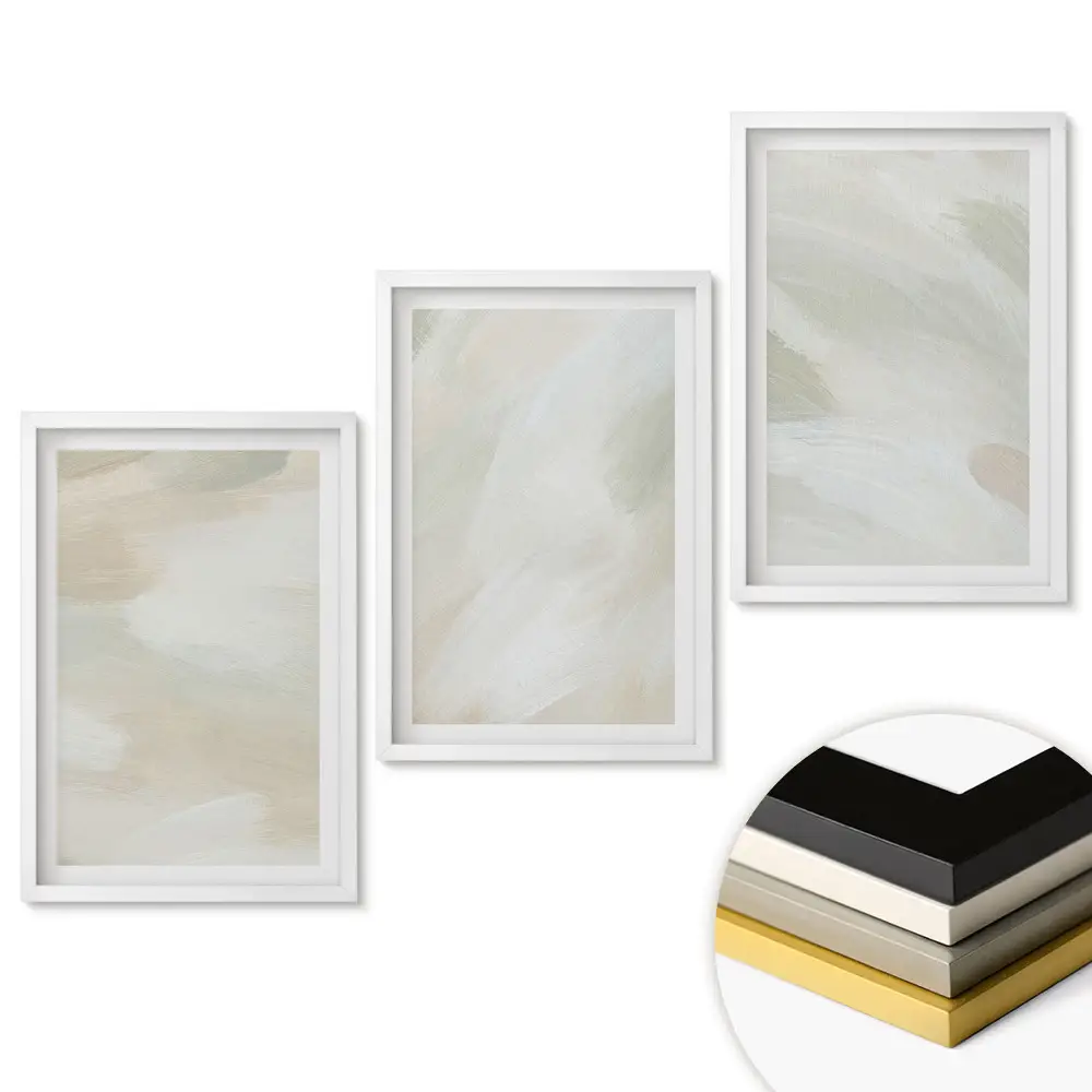 Set de tablouri pentru living cu fundaluri abstracte în culori estompate
