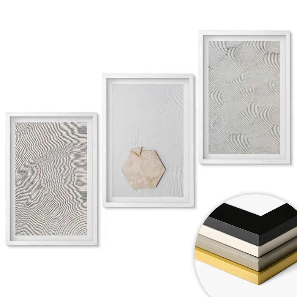 Set de tablouri pentru living cu modele abstracte în stil minimalist