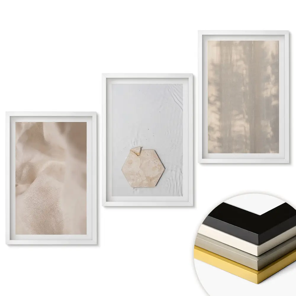 Set de tablouri pentru living cu compoziții minimaliste în culori neutre