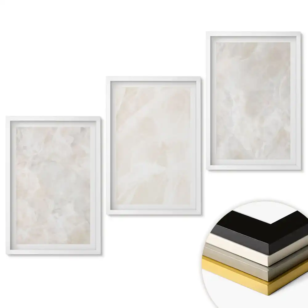 Set 3 tablouri pentru living cu fundal minimalist în nuanțe deschise