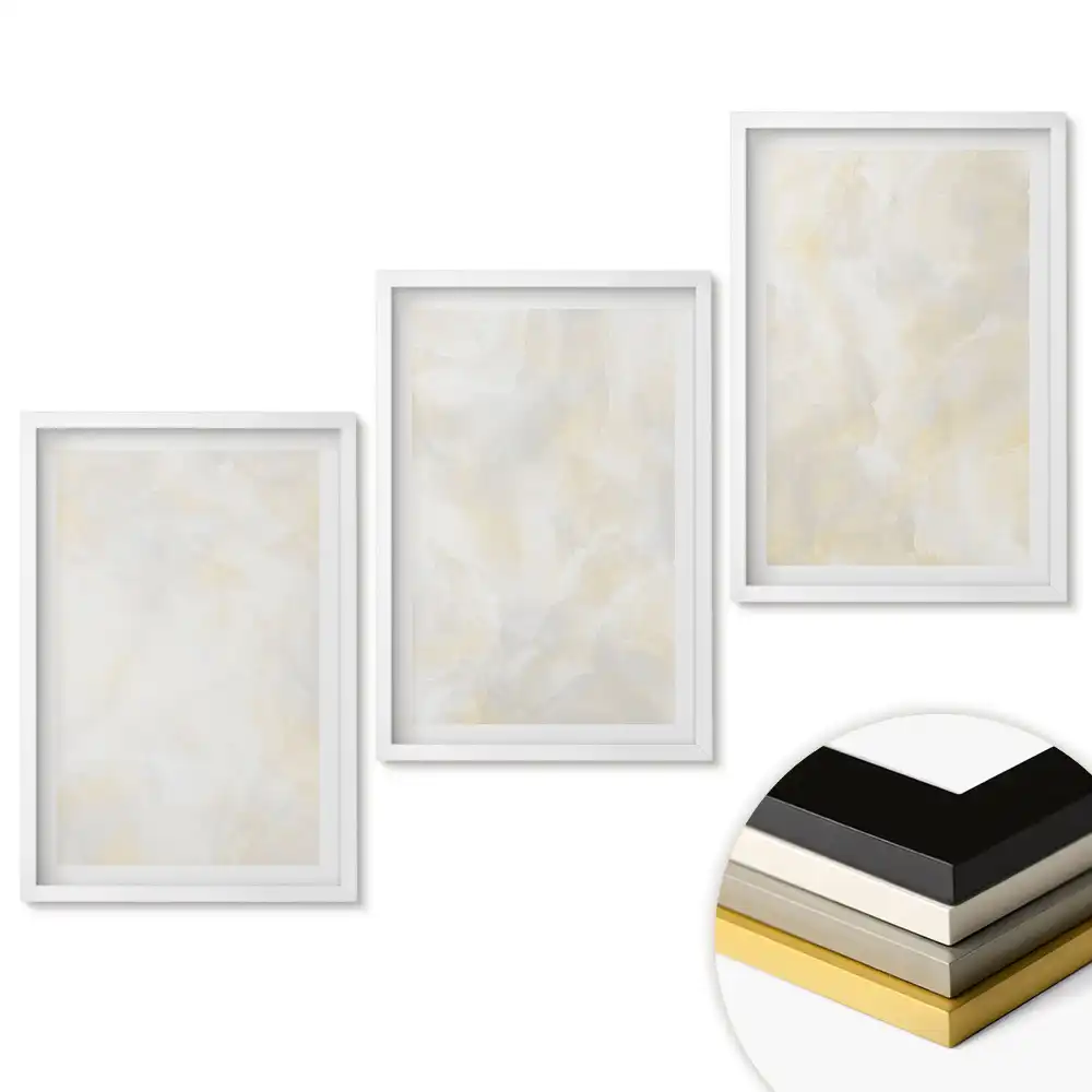 Set de tablouri pentru living cu fundal minimalist în nuanțe de bej