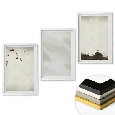 Set de tablouri pentru living cu peisaje minimaliste în nuanțe de gri