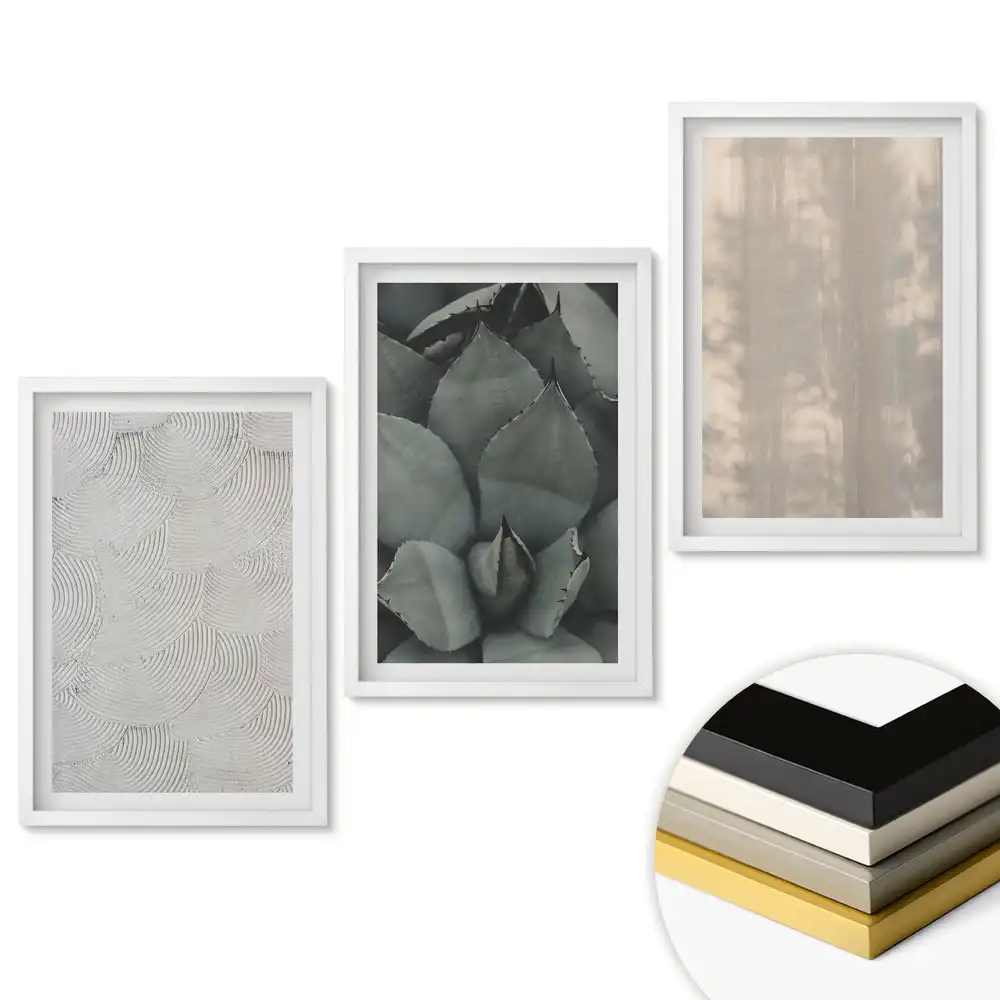 Set de tablouri pentru living cu texturi naturale în stil minimalist