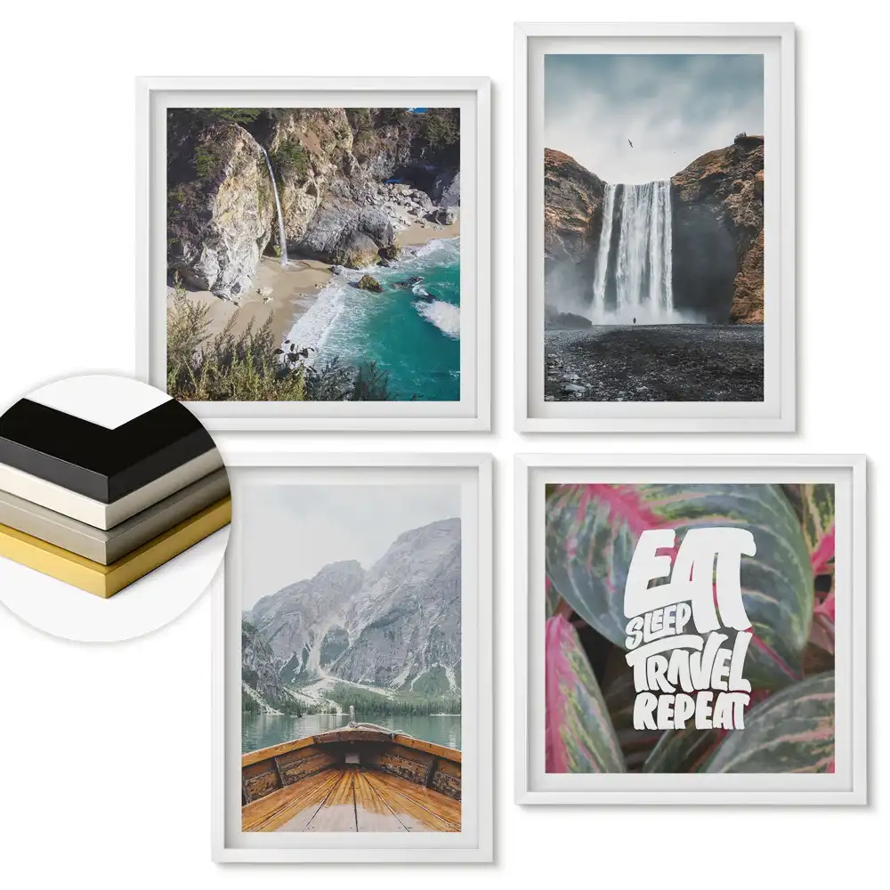 Set de tablouri înrămate cu tematică de aventură, natură și inspirație
