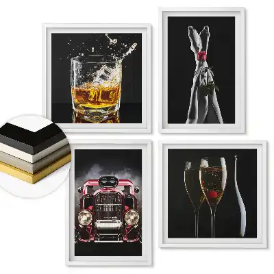 Set 4 tablouri înrămate Eleganță, pasiune și stil de viață
