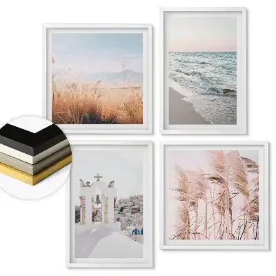 Set de 4 tablouri înrămate Liniștea naturii și frumusețea peisajului