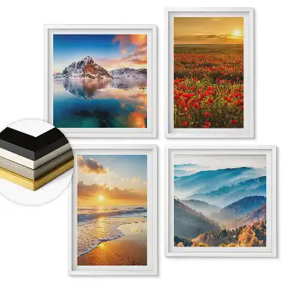 Set tablouri înrămate Natura în strălucirea soarelui apus