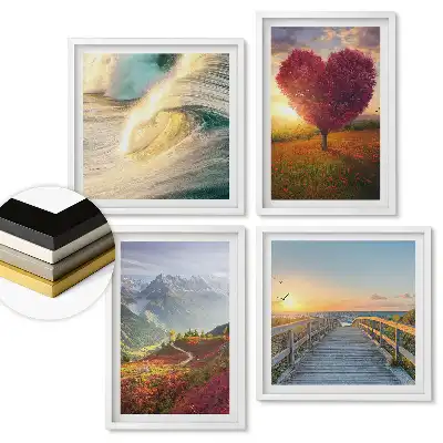Set de 4 tablouri înrămate Natura în culori și emoții