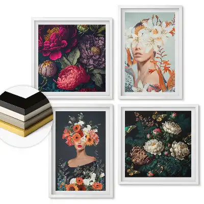 Set tablouri înrămate Inspirații florale într-un stil modern