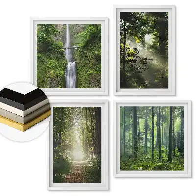 Set tablouri înrămate Colțuri verzi ale naturii și cascade