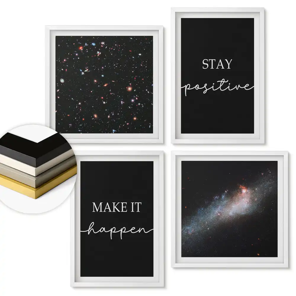 Set de tablouri înrămate Inspirații cosmice pentru gândire pozitivă