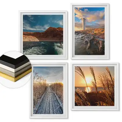 Set de 4 tablouri înrămate Frumusețe naturală