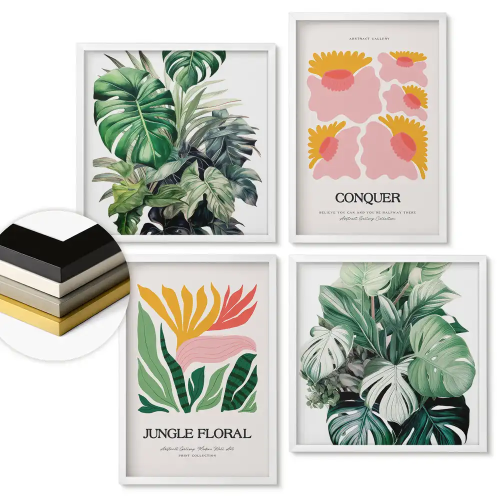 Set tablouri înrămate Inspirații tropicale într-un stil modern
