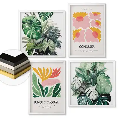 Set tablouri înrămate Inspirații tropicale într-un stil modern