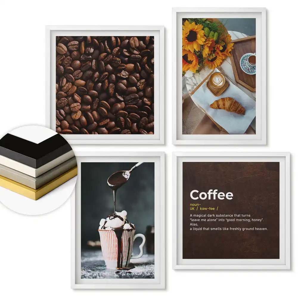 Set de tablouri înrămate Cafeaua: magia gustului și aromei