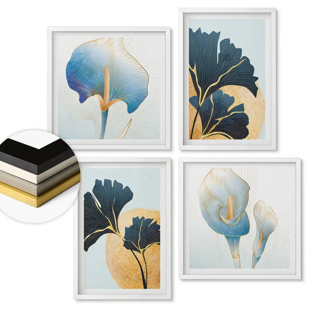 Set tablouri înrămate Eleganța florilor într-un stil modern