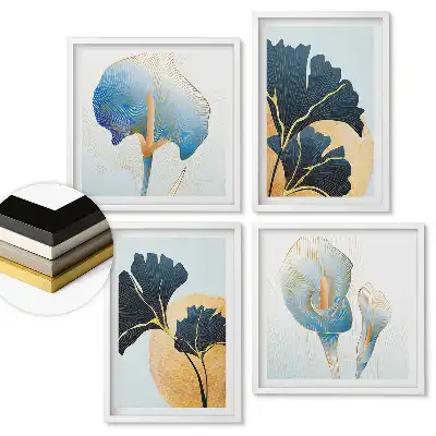 Set tablouri înrămate Eleganța florilor într-un stil modern