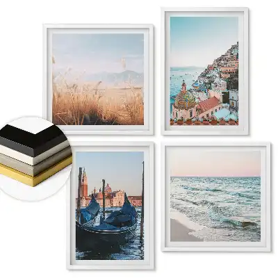 Set 4 tablouri înrămate Peisaje italiene și frumusețe naturală