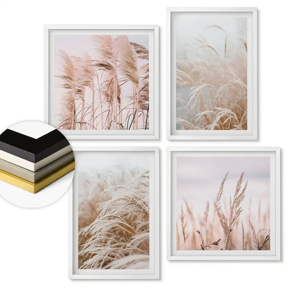 Set de tablouri înrămate Ierburi delicate în nuanțe pastelate