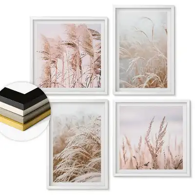 Set tablouri înrămate Ierburi delicate în nuanțe pastelate