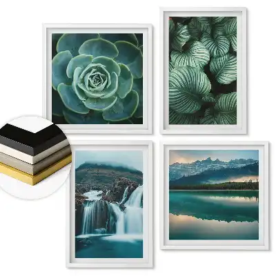 Set 4 tablouri înrămate Frumusețe naturală