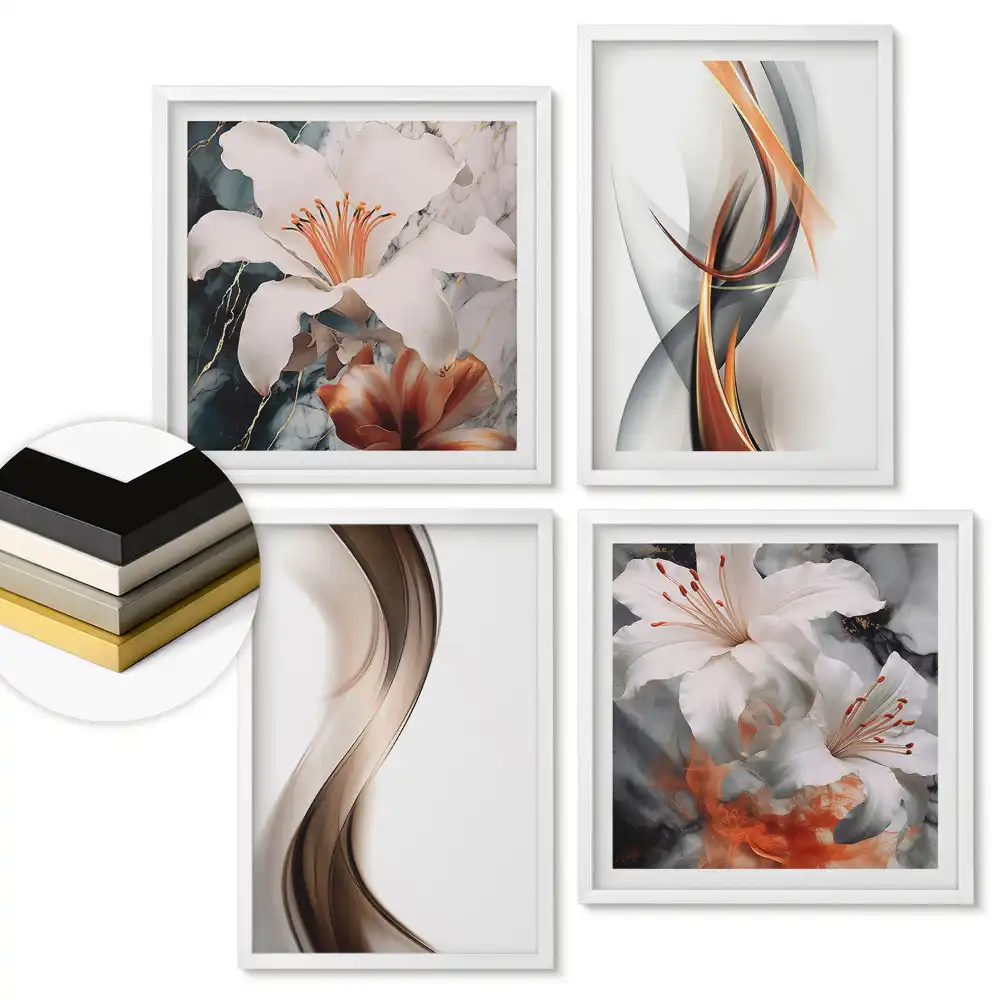 Set tablouri înrămate Inspirații florale într-un stil modern