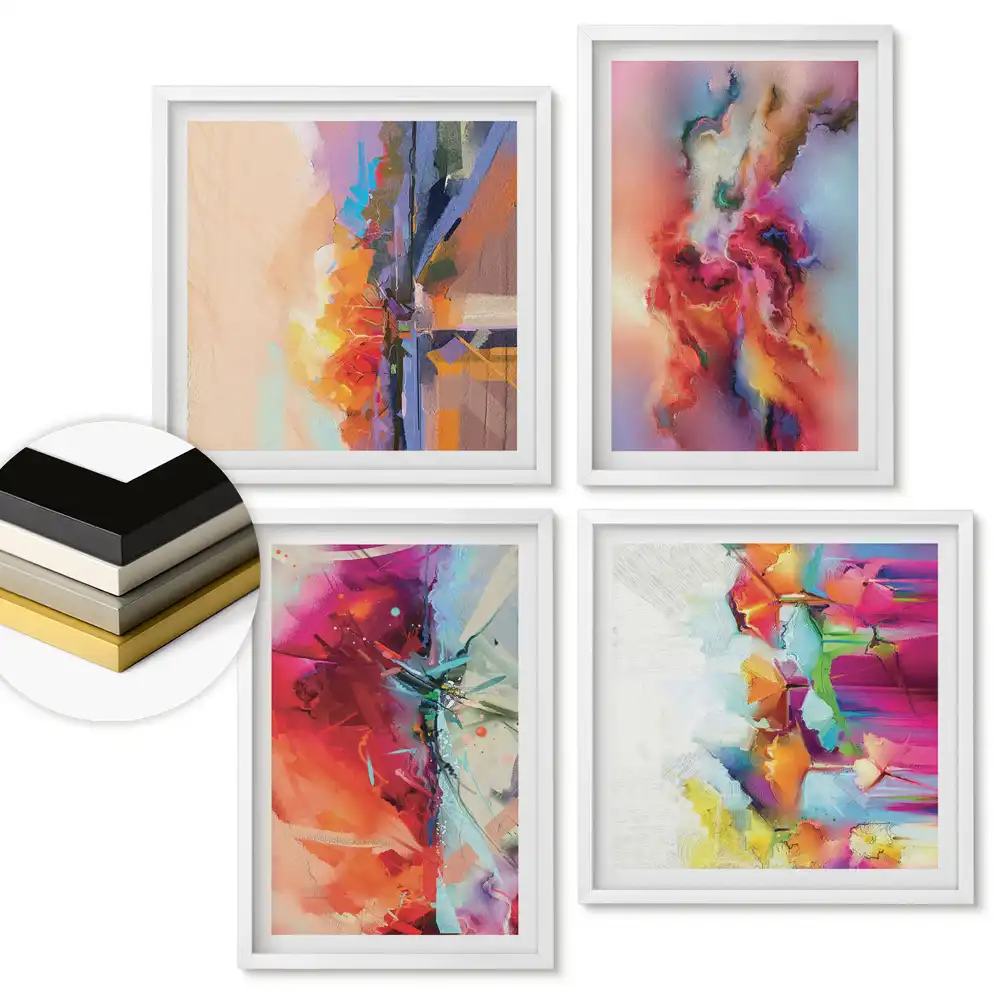 Set de tablouri înrămate Culori și abstracție în armonie