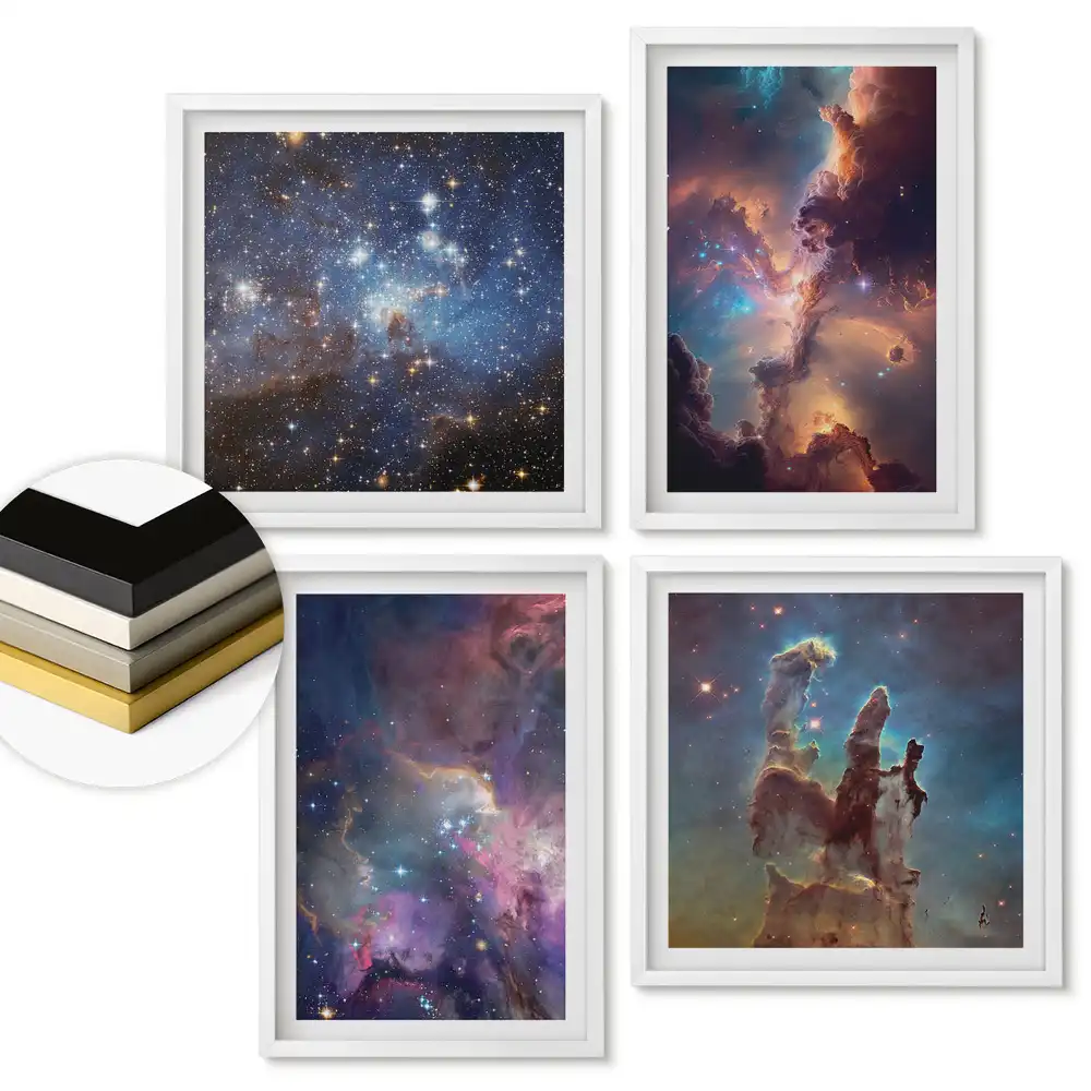 Set tablouri înrămate Frumusețe cosmică în spațiile galactice