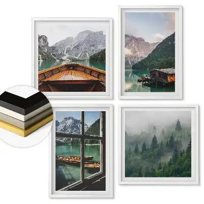 Set tablouri înrămate Peisaje pitorești ale lacurilor de munte