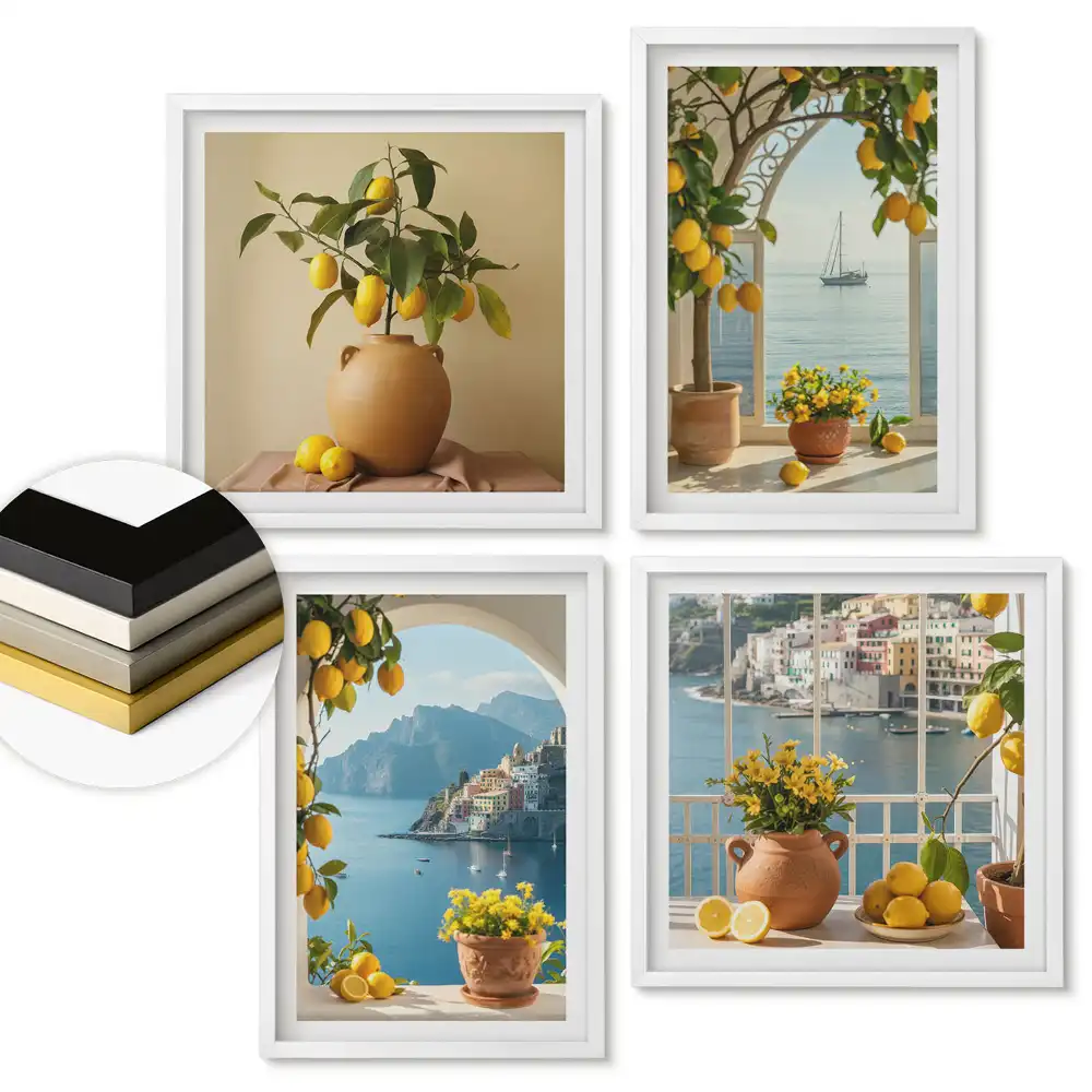 Set tablouri înrămate Inspirații de lămâie în peisaje frumoase