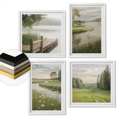 Set tablouri înrămate Pacea naturii în patru versiuni
