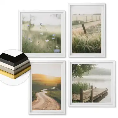 Set 4 tablouri înrămate Pacea naturii în patru imagini