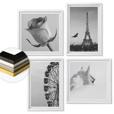 Set 4 tablouri înrămate Frumusețea alb-negru în arta fotografiei