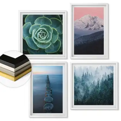 Set 4 tablouri înrămate Peisaje naturale în diferite nuanțe