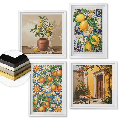Set tablouri înrămate Citrice într-un design interior colorat