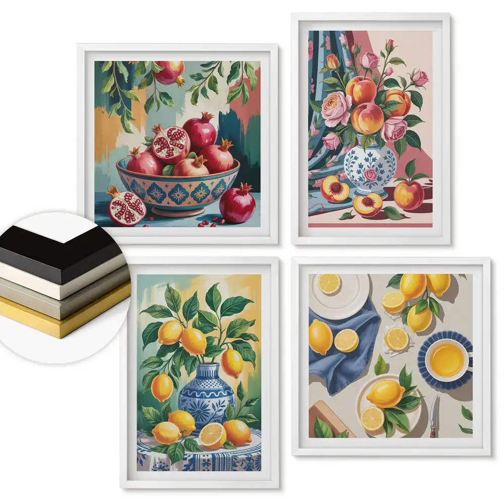 Set de tablouri înrămate Inspirații din fructe în compoziții colorate