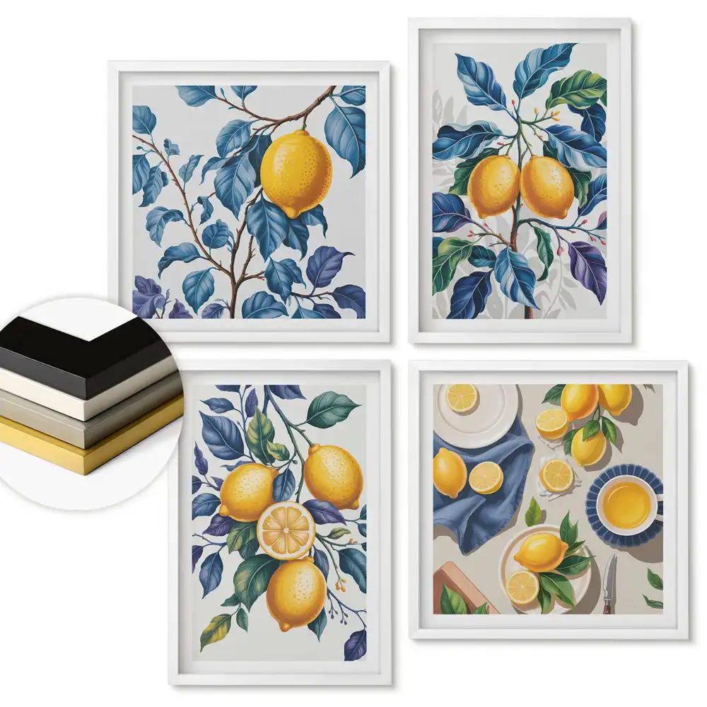Set de tablouri înrămate Prospețimea lămâii în arta decorativă