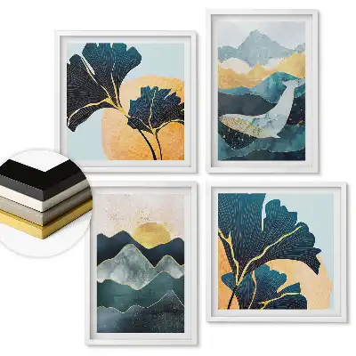 Set tablouri înrămate Armonia naturii într-un stil modern