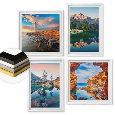 Set tablouri înrămate Peisaje pitorești de munte și apă